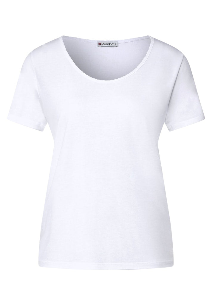 STREET ONE / Da.Shirt, Polo shirt QR v- w.deco / se neck LTD aubi-shop –