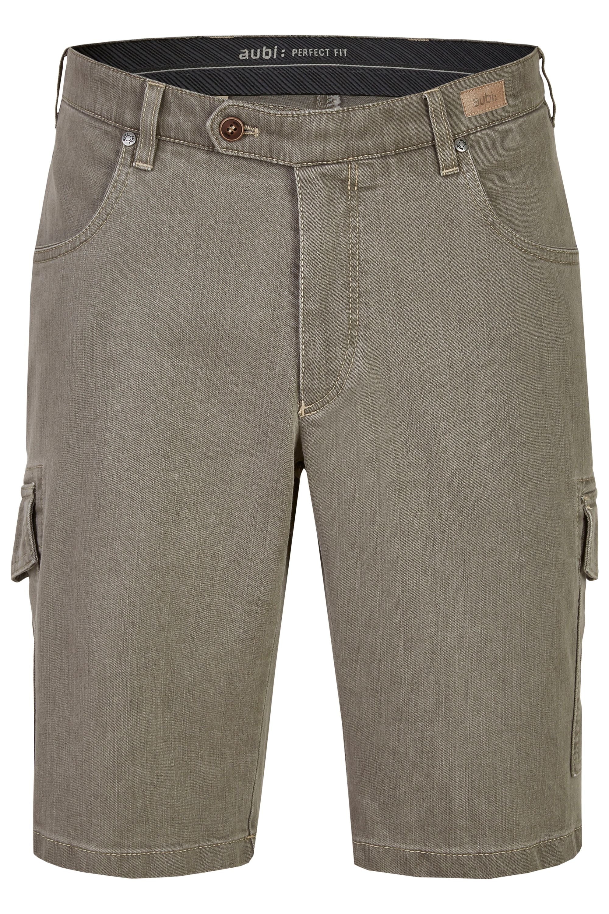 Aubi Perfect Fit Herren Sommer Jeans Cargo Shorts Stretch Aus Baumwolle aubi-perfect-fit-herren-sommer-jeans-cargo-shorts-stretch-aus-baumwolle