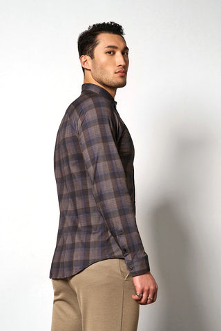 620 khaki violet check;2