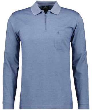 Ragman / He.Polo / Polo zip soft knit LS