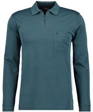 Ragman / He.Polo / Polo zip soft knit LS