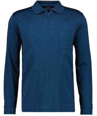 Ragman / He.Polo / Polo zip soft knit LS