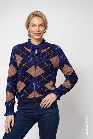 788 classic navy gemustert;1
