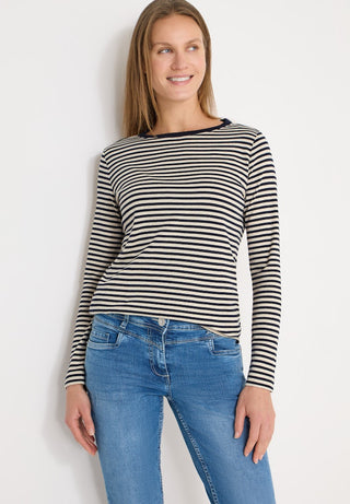 Cecil / Da.Shirt, Polo / TOS Basic Melange Stripe T-Shi