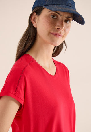Cecil / Da.Shirt, Polo / NOS Solid Lace Shoulder T-Shir