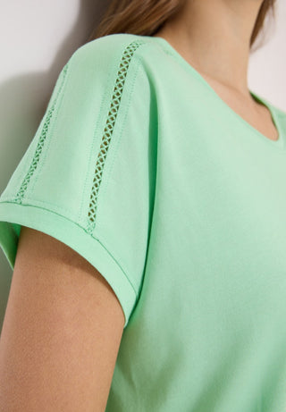 Cecil / Da.Shirt, Polo / NOS Solid Lace Shoulder T-Shir