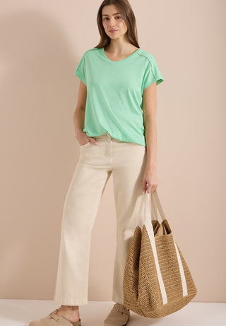 Cecil / Da.Shirt, Polo / NOS Solid Lace Shoulder T-Shir