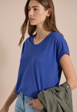 Cecil / Da.Shirt, Polo / NOS Solid Lace Shoulder T-Shir