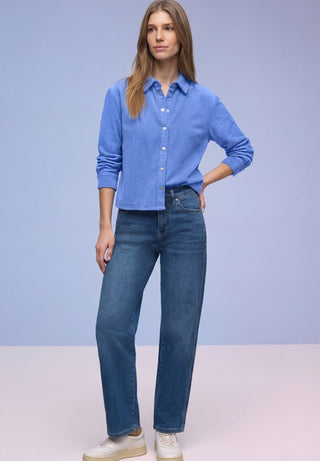 STREET ONE / Da. Bluse / QR Corduroy shirtcollar blouse