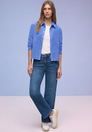 STREET ONE / Da. Bluse / QR Corduroy shirtcollar blouse
